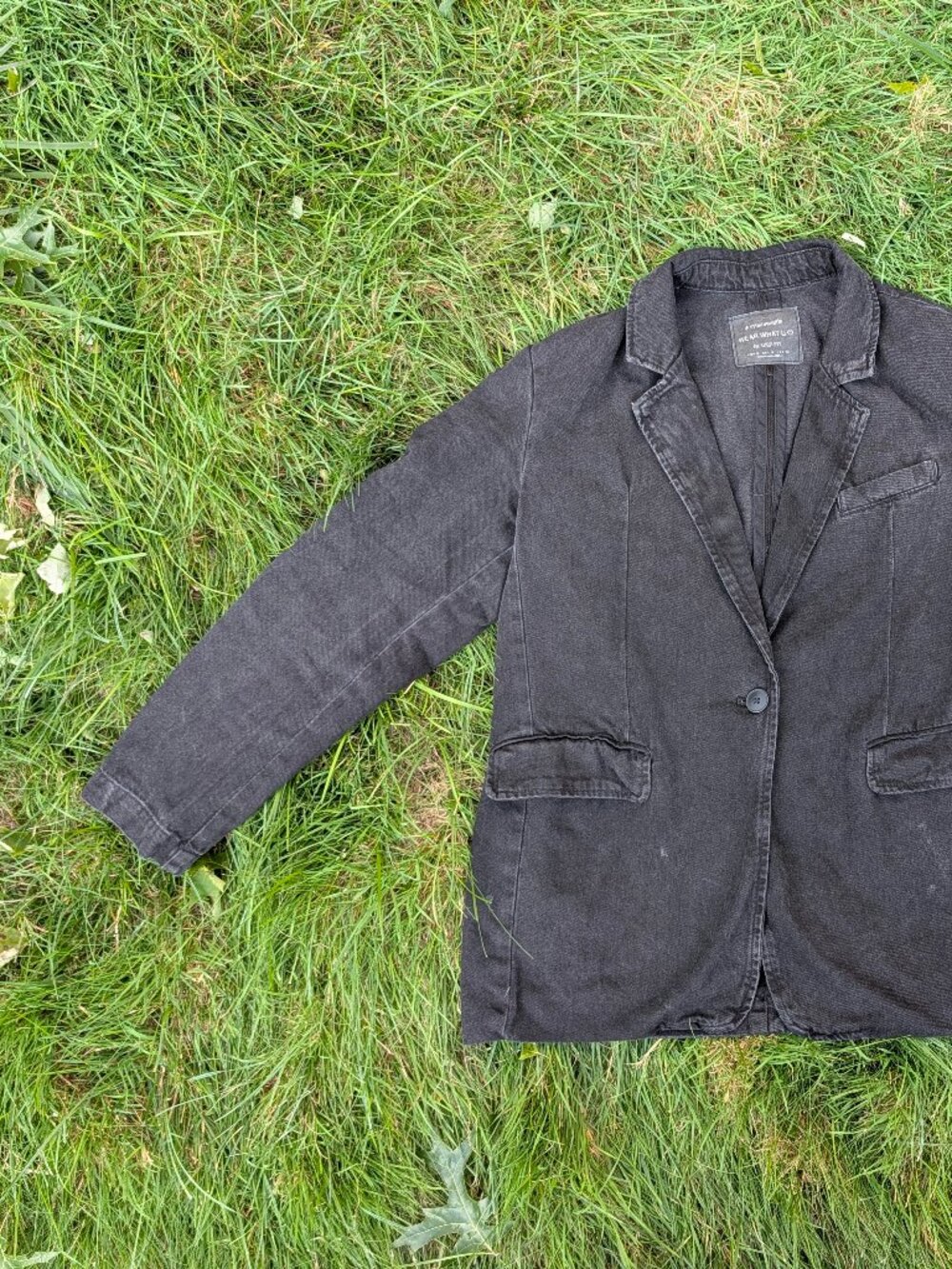 Stradivarius Black Denim Blazer Fit Jacket M